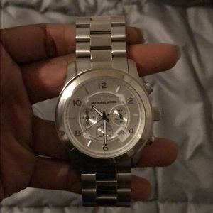 Gorgeous Oversized silver MK watch with tag